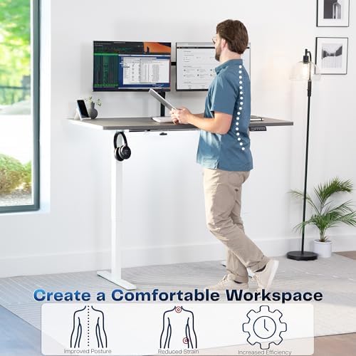 VIVO Dark Gray 60 x 30 in Standing Desk, DESK-KIT-1W6G-30