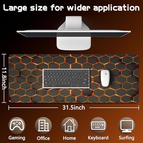 Mouse Pad Gaming - Desk Mat for Keyboard and Mouse - Large Mouse Pads for Desk, Gaming Mousepad with Non-Slip Base, Desks Pad (31.5" X 11.8") for Game, Office and Home
