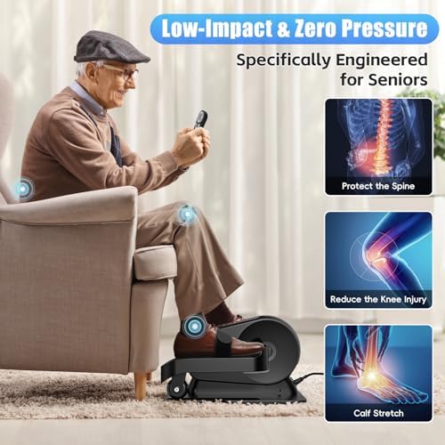 FUNMILY Under Desk Elliptical, Ellipse Leg Exerciser, Standing or Seated Mini Elliptical Machines, Portable Bike Pedal Exerciser for Seniors/Adults, Leg Workout Equipment for Home/Office