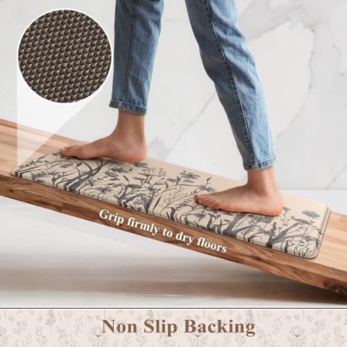 KIMODE Anti Fatigue Kitchen Mats for Floor,Farmhouse Kitchen Rugs Sets of 2