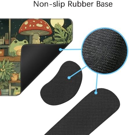 Desk Mat, Large Gaming Mouse Pad with Wrist Rest, 4 in1 XXL Mouse pad+Keyboard Wrist Rest+Mouse Pad Wrist Support+Cup Coaster Set, Ergonomic Desk Pad for Home Office,Cute Frog