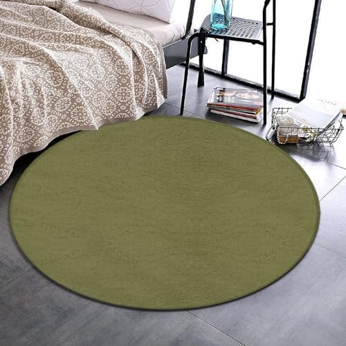 Room Sofa Yoga Soft Round Carpet, Home Decor Non Slip Kitchen Office Circle Rug, Machine Washable Modern Round Area Rug Brown, 24inch