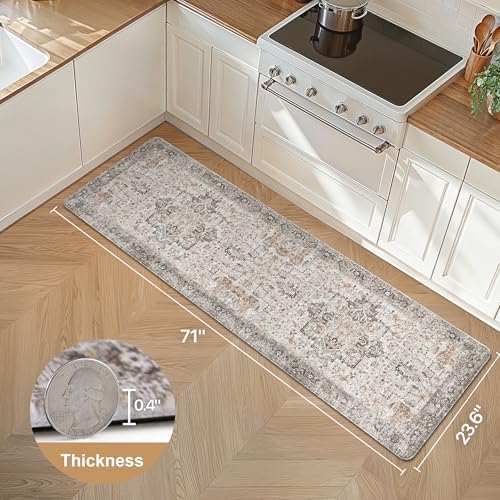 GENIMO Anti Fatigue Kitchen Mats for Floor 23"X71", Runner Rug,GrayTaupe