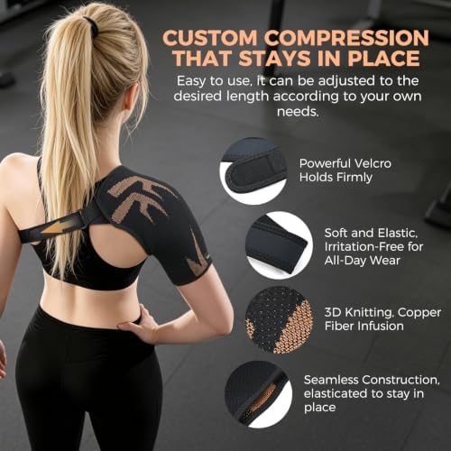 Rotator Cuff Shoulder Brace for Women & Men with Copper Fiber