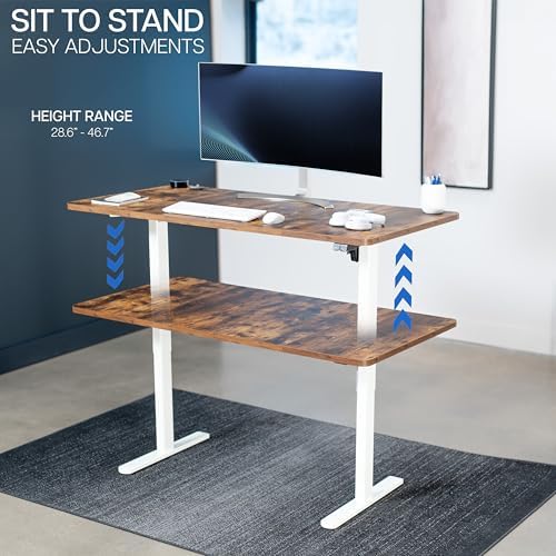 VIVO Rustic Vintage Brown 60 x 30 in Standing Desk, DESK-KIT-0W6N