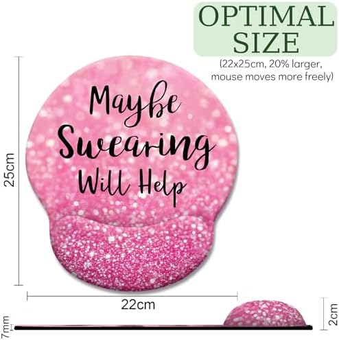 LIMKRIAN Pink Ergonomic Mouse Pad with Wrist Rest, Cute Mousepad for Women