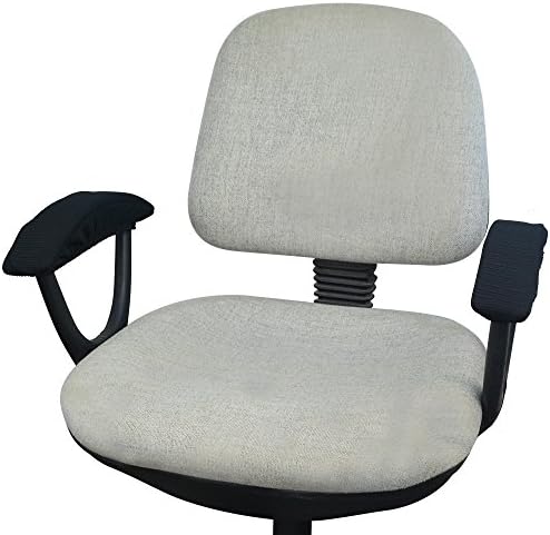 baotongle Black Polyester Elastic Stretch Chair Arm Covers, Machine Washable Office Chair Armrest Covers (Set of 2)