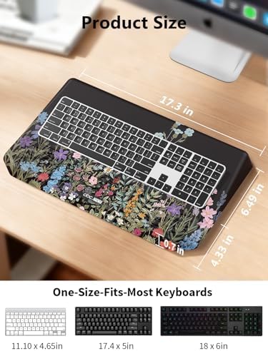 2-in-1 Ergonomic Keyboard Stand with Wrist Rest, Flower
