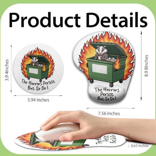 iRudyard 2Pcs Rubber Coasters Reusable Mouse Pad Wrist Support Pu Possum