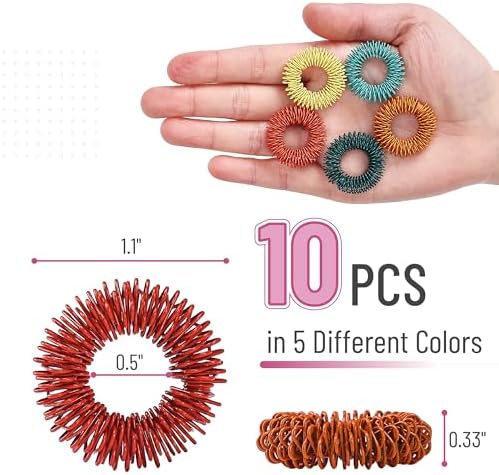 Mr. Pen- Spiky Sensory Rings, 10 Pack, Colorful