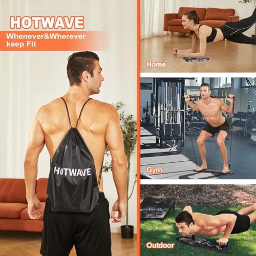 HOTWAVE Push Up Board, Portable Pushup Board & Plank Trainer, Push Up Bar