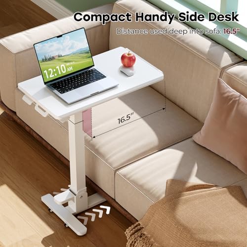 27" Foldable Mobile Standing Desk, No-Assembly Needed, White