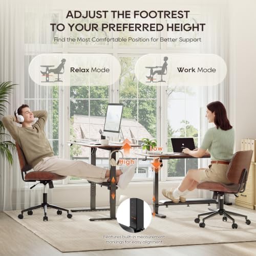 MALOL 47" x 24" Height Adjustable Electric Standing Desk, Rustic Brown