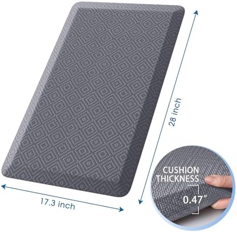 Anti-Fatigue Kitchen Mats for Floor Standing and Comfort Desk Mats 17"x28"