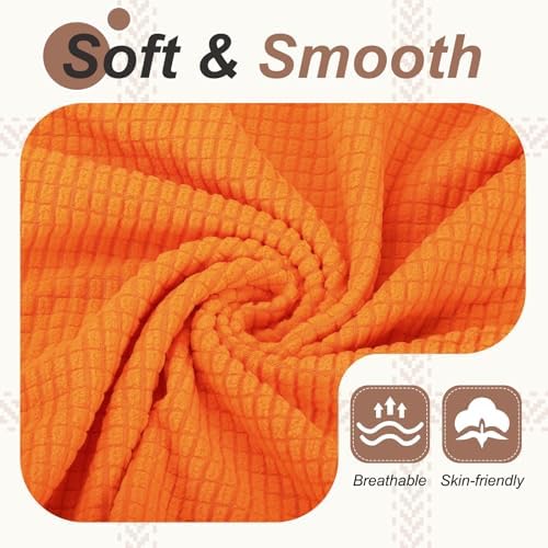 PATIKIL 1 Set Office Chair Cover, Desk Chair Cover Stretchable Universal Computer Seat Slipcover Large with Armrest Covers Zipper for Rolling Office Chairs Home Desk Seat, Orange