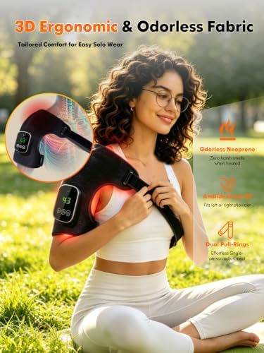 Red Light Therapy Shoulder Massager Heating Pad for Pain Relief