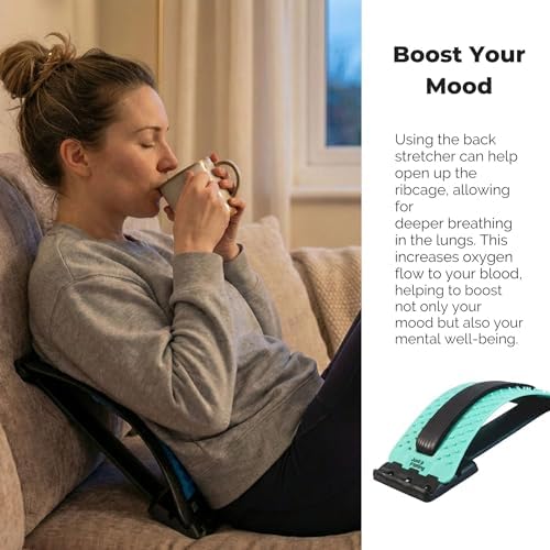 Just A Feeling Back Stretcher Lower - Lumbar Support & Back Cracker w/Silicone & Foam Pads - Spinal Decompression Device for Sciatica, Herniated Disc, Back Popper for Back Pain w/Chair Strap
