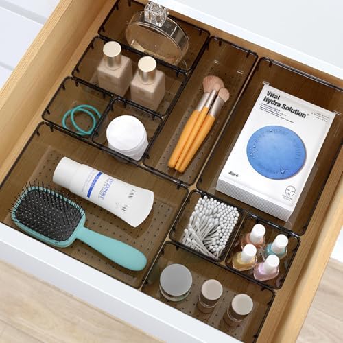 28 PCS Plastic Drawer Organizers Set, 4 Size Desk Drawer Organizer Trays