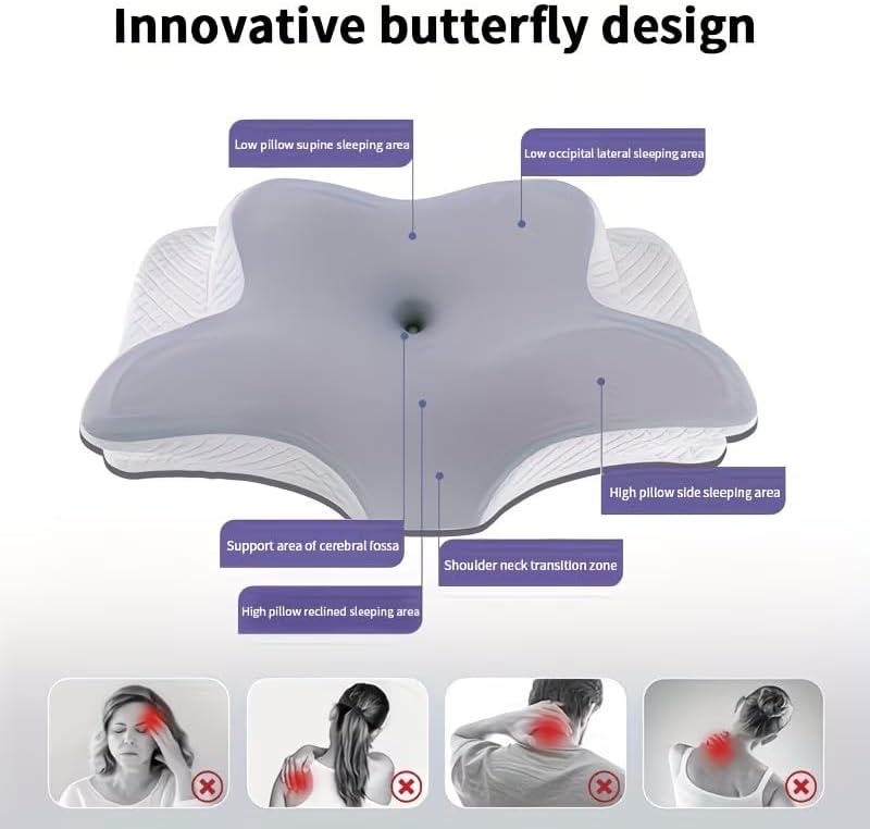 Cervical Neck Pillow for Pain Relief, Cooling Memory Foam Pillows for Sleeping, Ergonomic Side Sleeper Pillow for Neck Support,Deep Sleep Contour Pillow Orthopedic Bed Pillow for Back Stomach Sleepers