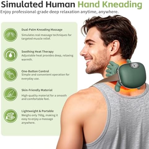 Neck and Shoulder Massager with Heat, 4D Shiatsu Deep Tissue