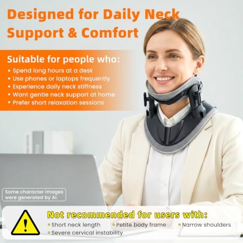 Neck Stretcher Cervical Traction - Adjustable Neck Traction Device for Spine Decompression and Pain Relief, Neck Decompression Devices, Neck Braces for Neck Pain and Support