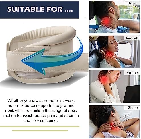 Wonder Care Rigid Cervical Collar Neck Brace for Restricting Cervical Motion -Relieves Neck Discomfort, Pain and Spine Pressure for Women and Men