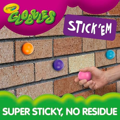 Crayola Globbles Fidget Toy (6ct), Sticky Stress Ball for Adults & Kids, Squishy Balls, Calming Sensory Gifts for Stress Relief