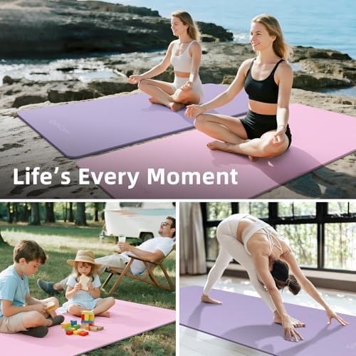 Extra Large Yoga Mat – 72"x48" or 78"x57", 1/4"–1/2" Thick Mat for Women & Men, TPE Non-Slip Pilates Mat for Home Gym, Yoga, Stretching, Meditation