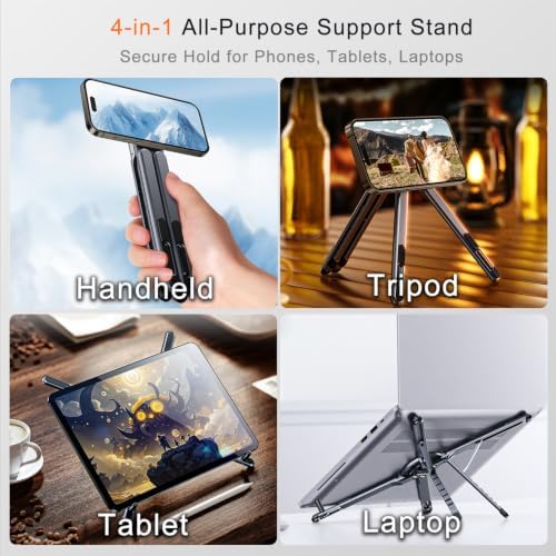 Pocket-Size Laptop Stand for Desk, Magnetic Phone Tablet Holder