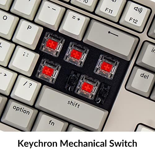 Keychron C2 Full Size Wired Mechanical Keyboard, Red Switch, Retro