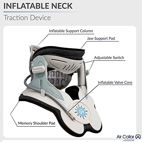 Neck Traction Device by Air Collar - Neck Stretcher - Cervical Traction Device - Neck & Shoulder Pain Relief - Stretcher Collar for Improved Spine Alignment (2nd Generation - Electric) - See Size Chart*