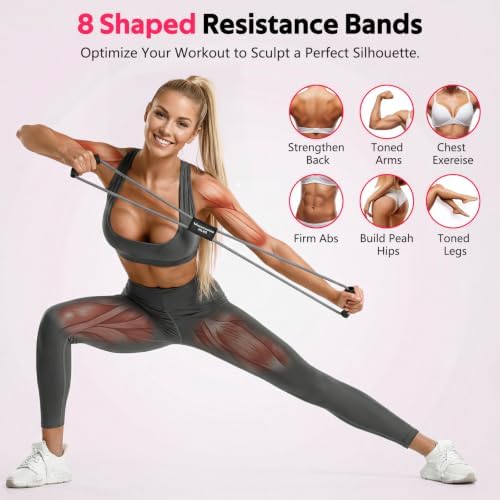 Resistance Bands with Handles, Figure 8 Fitness Bands, Exercise Bands Set