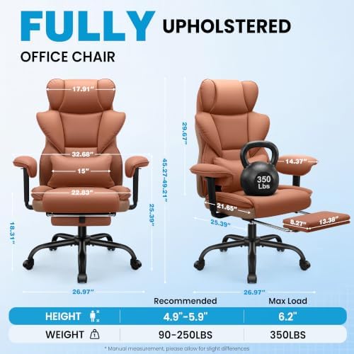 ALLGOD Office Desk Chair, Big and Tall Computer Gaming Chair with footrest