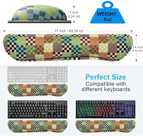 Dapesuom Keyboard Wrist Rest, Memory Foam, Ergonomic, Gaming,Vintage Multi