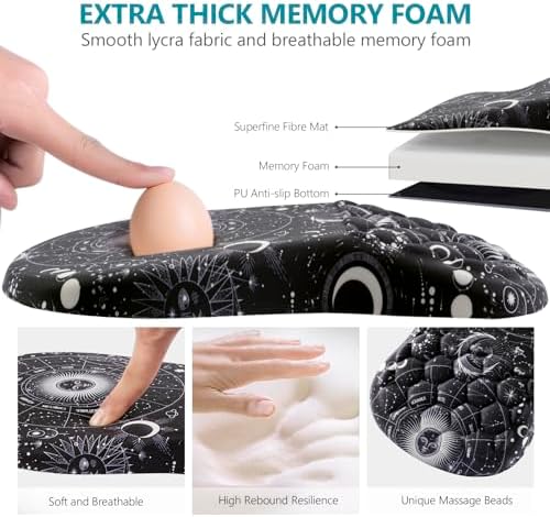 Ergonomic Mouse Pad Wrist Rest, 15° Memory Foam, Non-Slip PU Base