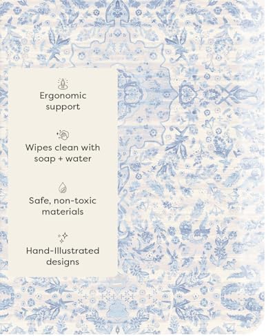 House of Noa Nama Standing Mat – Anti-Fatigue Cushioned Kitchen Mats for Floor | Ergonomic Bounce-Back Foam Kitchen Mats | Anti-Fatigue Mats for Kitchen & Standing | Emile Porcelain Blue | 22" x 72"