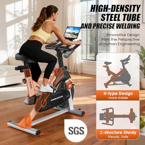 Stationary Exercise Bike for home, Magnetic Resistance, Silence & Smart App