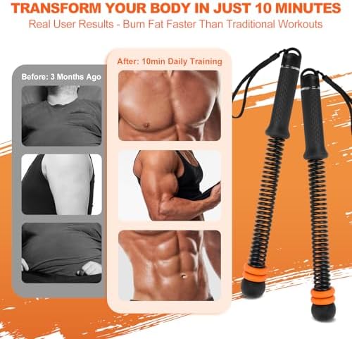 Adjustable Weighted Ropeless Battle Ropes for Home Gym, Heavy Duty Portable Workout Rope for Strength Building & Low-Impact Cardio, Fitness Equipment for Men & Women with HIIT Training