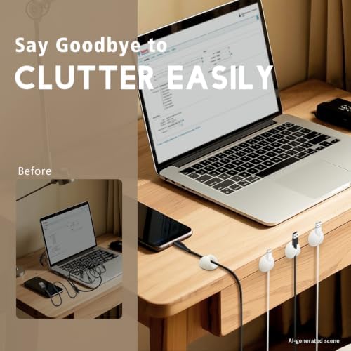 SmiLife Cable Clips, Cord Holder, Wire Holder for Cable Management, 9PCS