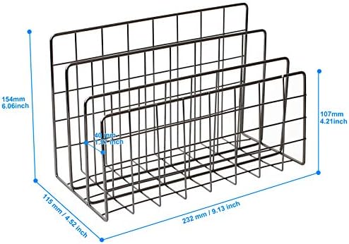 Desktop Mail Organizer File Organizer for Letters 3 Slot, Gray