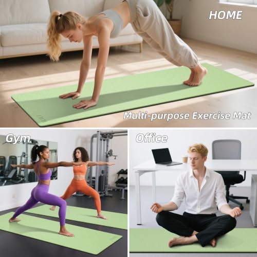 ILILI 10mm Extra Thick, TPE Yoga Mat, 76×28 Inch Extra Long, Carrying Strap