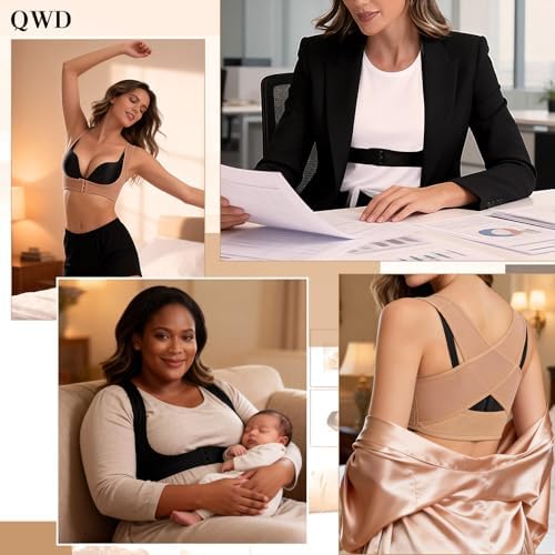 QWD Sleeveless Posture Corrector for Women Back Support Chest Brace Up Bras