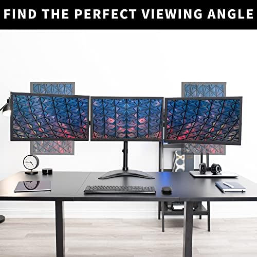 VIVO Triple Monitor Mount Fully Adjustable Desk Free Stand for 3 LCD Screens up to 24 inches STAND-V003P