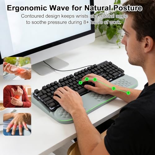 LIMOUS 2-in-1 Wrist Rest, Ergonomic Wave Wrist Pad with Keyboard Stand