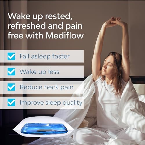 Mediflow Fiber Water Pillow - Adjustable Bed Pillow for Neck Pain Relief, Ideal for Side, Back, and Stomach Sleepers, Clinically Proven for Comfort and Support (7 Pillows)
