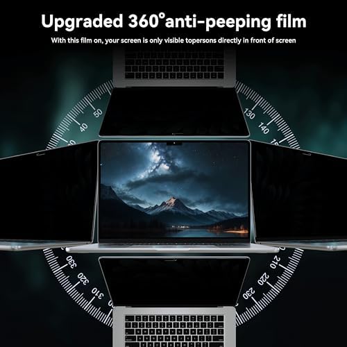 IPROKKO 360° Privacy Screen MacBook Pro 13 inch (2016, 2017, 2018, 2019, 2020, 2021, 2022, M1, M2) & MacBook Air 13" (2018-2021, M1), Matte Anti Glare Blue Light 13.3In Mac Scratch Resistant Laptop Screen Protector Filter