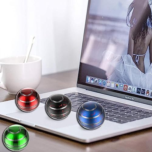 Kinetic Spinning Desk Toy Metal Fidgets ADHD 1.54in Red Silver