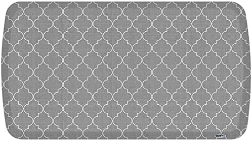 GelPro Elite Premier Anti-Fatigue Kitchen Comfort Floor Mat, 20x36", Trellis Classic Grey