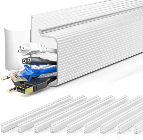 YECAYE 157in Cable Management Cord Organizer, Cable Raceway, White