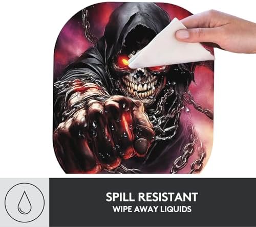 Small Mouse Pad，Mini Mouse Pad 6 x 7 Inch，for Laptop Keyboard Tray Wireless Mouse Home Office Travel，with Non-Slip Rubber Base, Waterproof Mouse Mat，Funny Skull Skeleton